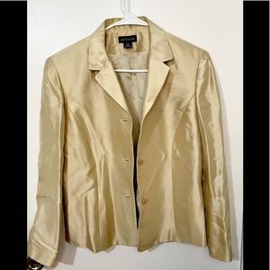 Ann Taylor Champagne Silk Faux Lapel Blazer